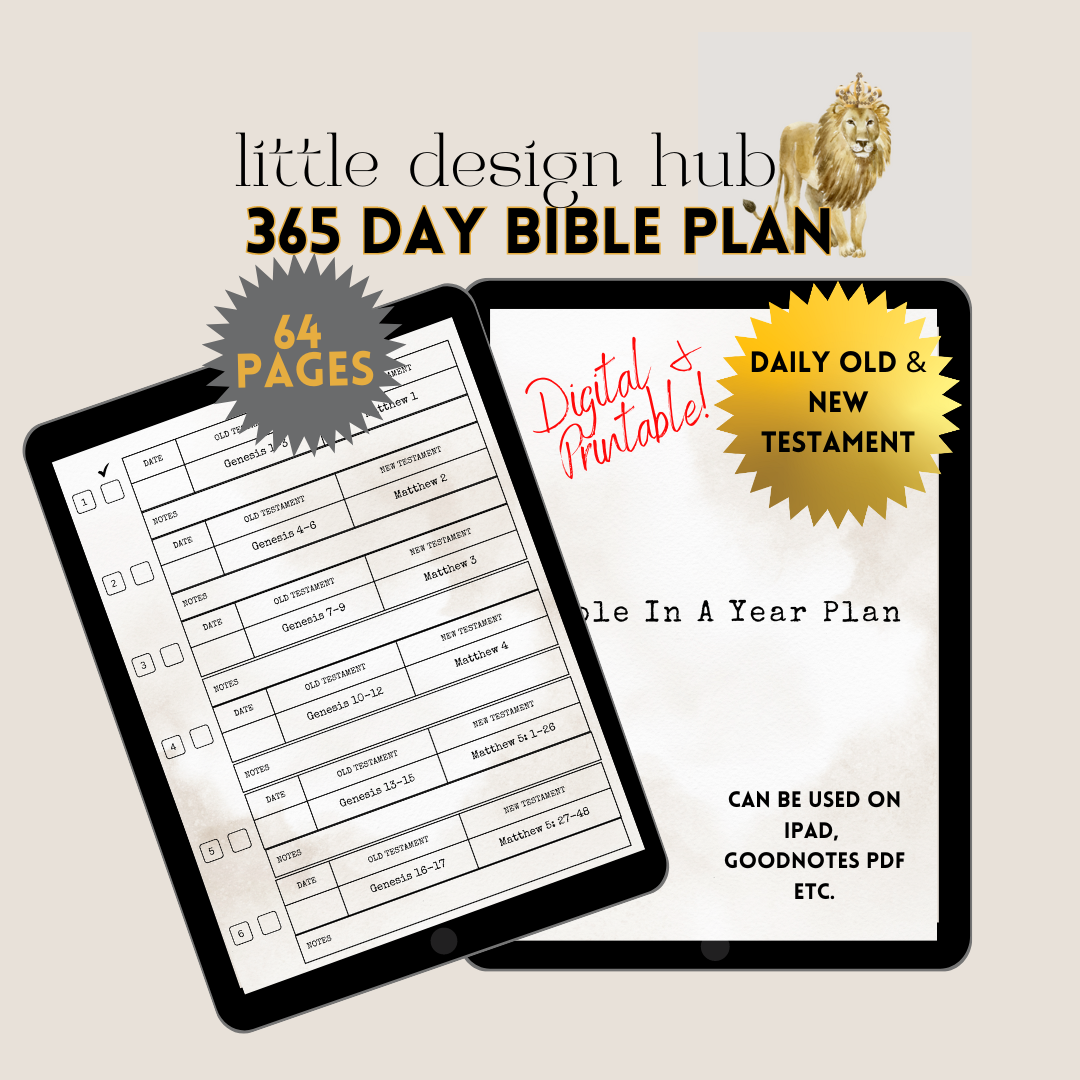 Bible Reading Plan, 365 Day Bible Plan, Digital Bible Plan, Printable Bible Reading Plan, Read the Bible In A Year, and Bible Study