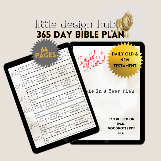 Bible Reading Plan, 365 Day Bible Plan, Digital Bible Plan, Printable Bible Reading Plan, Read the Bible In A Year, and Bible Study