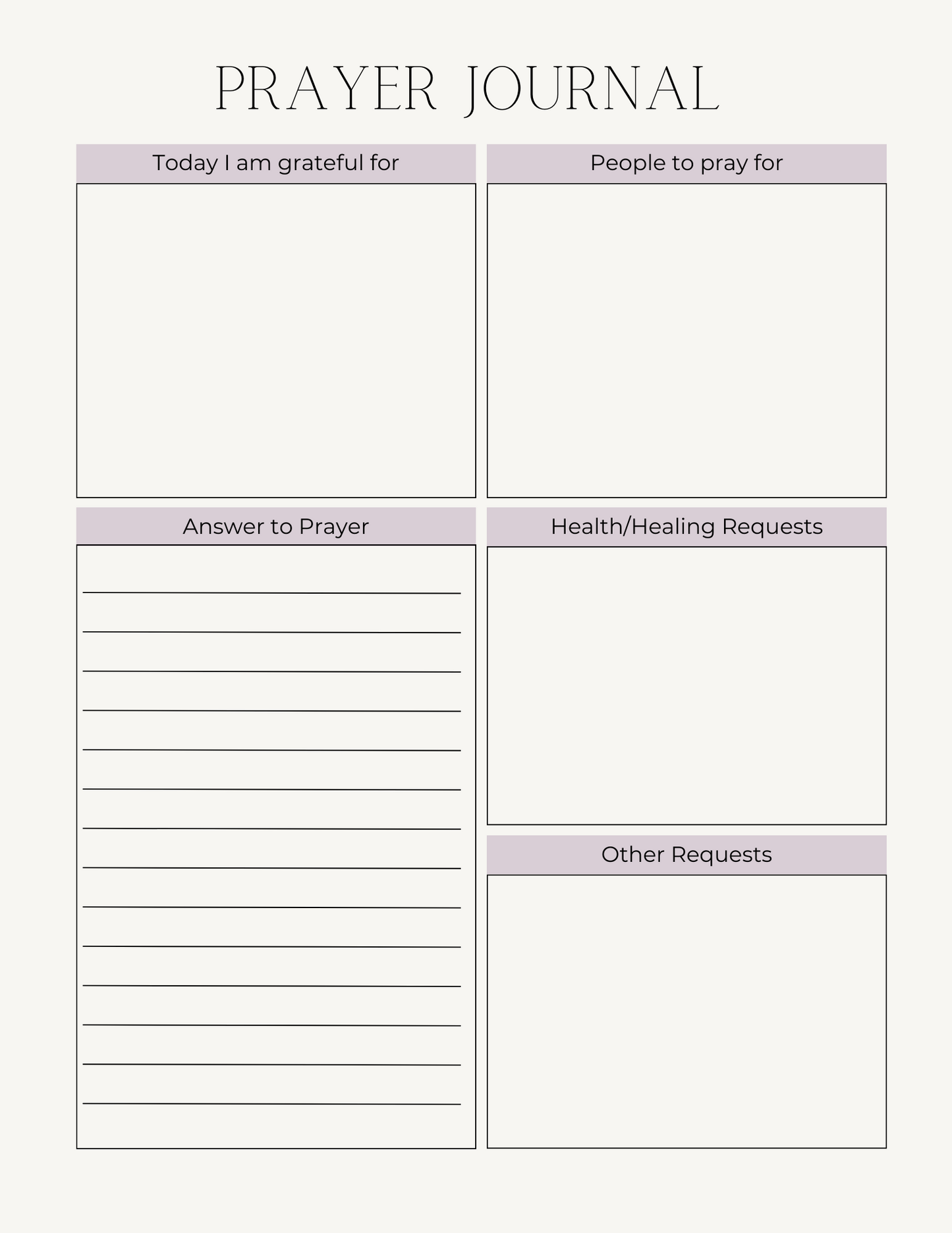 Prayer Journal Printable, Mountains Prayer Journal, A Gratitude Journal Ideal for Christians as a Daily Prayer Planner, Prayer Notebook, or Digital Gratitude Journal