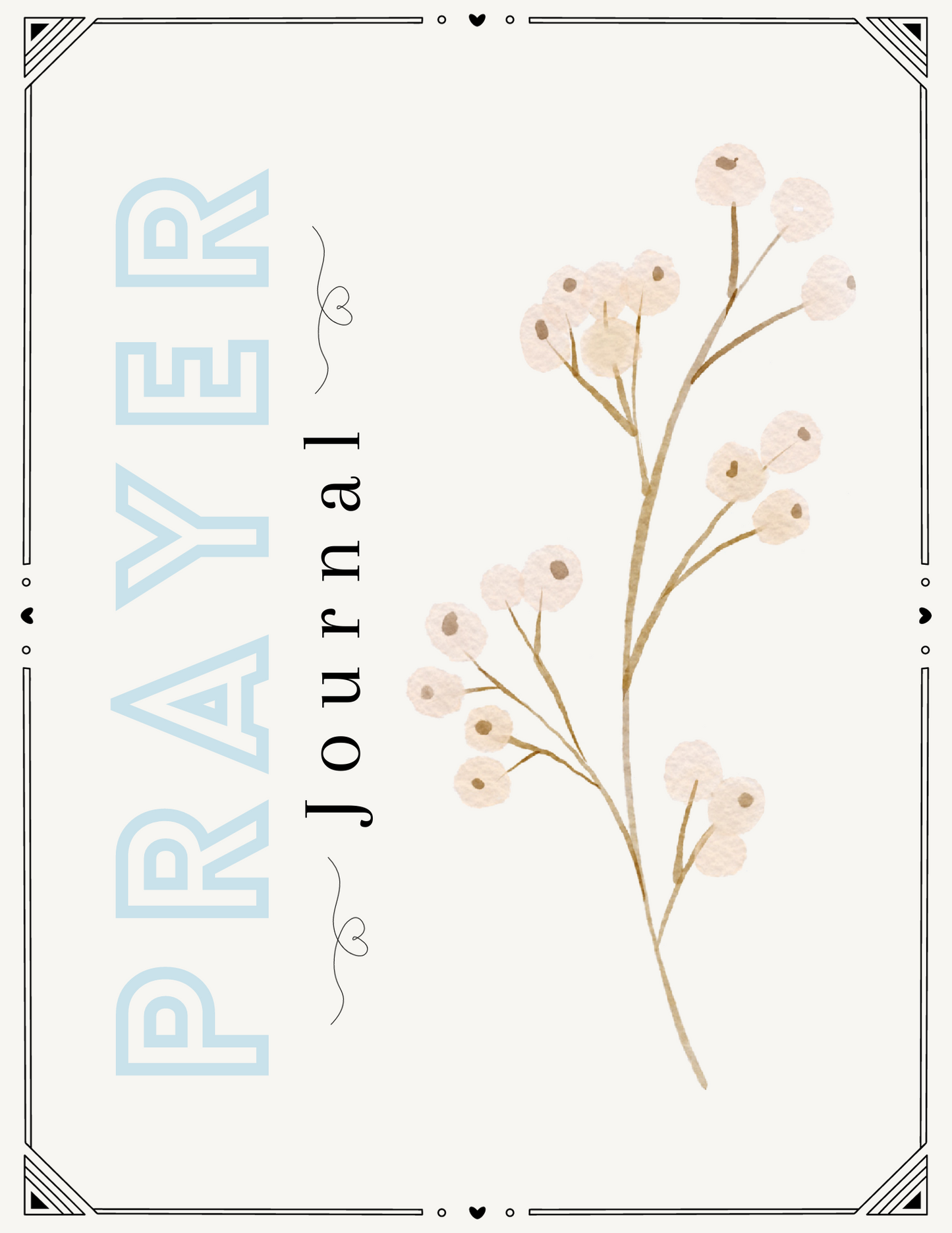 Prayer Journal Printable, Cotton Blue Flower Floral Prayer Journal, A Gratitude Journal Ideal for Christians as a Daily Prayer Planner, Prayer Notebook, or Digital Gratitude Journal