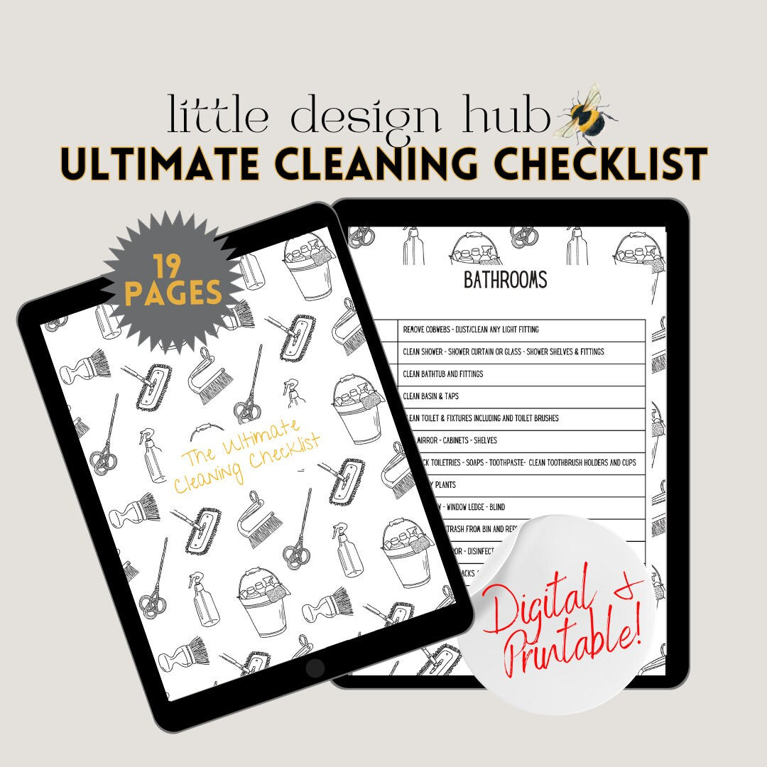 The Ultimate Cleaning Checklist, 19 Page Cleaning Schedule Digital And Printable House Chores Planner Schedule