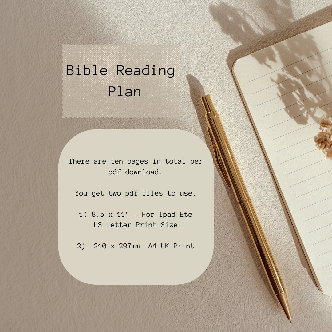 Bible Reading Plan, Digital Bible Plan, Printable Bible Reading Plan, Read the Bible In A Year, and Bible Study - Angel Design