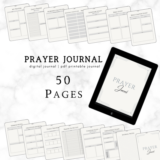 Prayer Journal Printable, Simple Prayer Journal, A Gratitude Journal Ideal for Christians as a Daily Prayer Planner, Prayer Notebook, or Digital Gratitude Journal