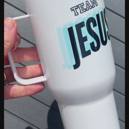 Christian Travel Mug, Team Jesus, Christian Gift, faith mug, christian coffee mug, christian coffee cup